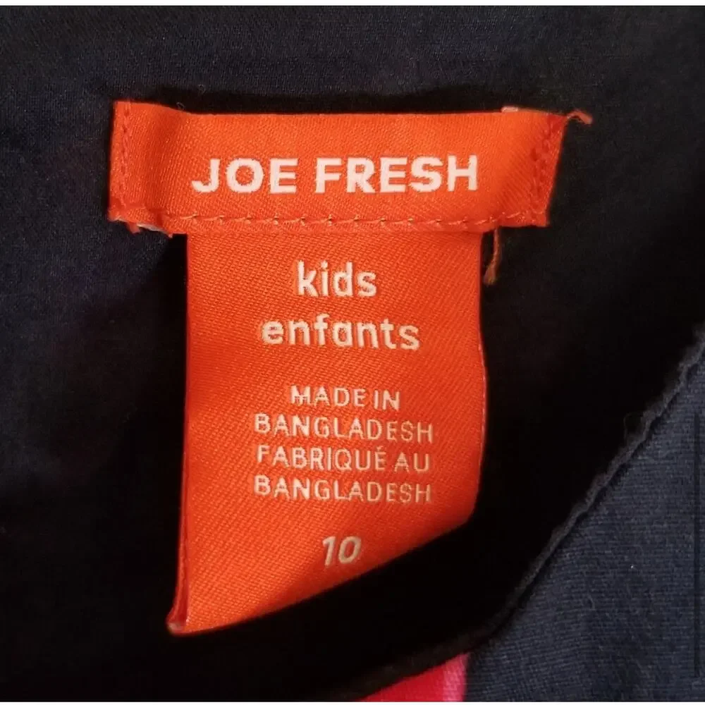 Joe Fresh Girls Size 10 Summer Dress Floral Sleeveless 100% Cotton Casual